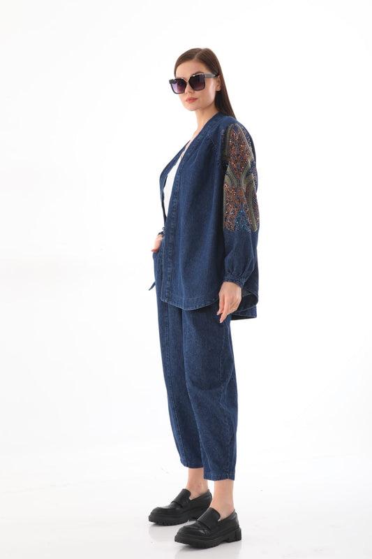 Embroidered Artisan Kimono Jacket – Embellished Handcrafted Detail