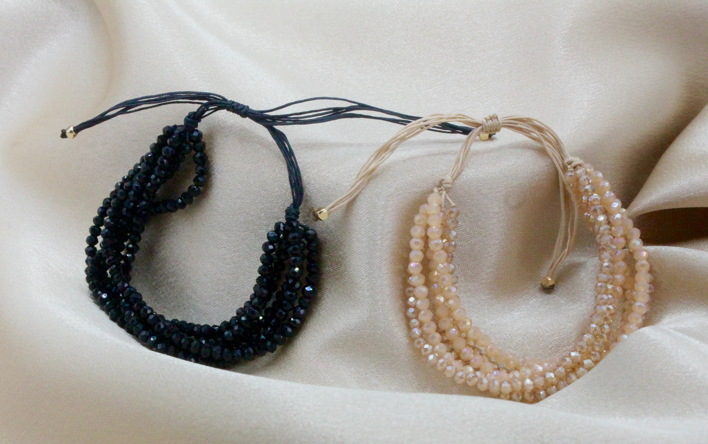 Multi-Layered Shiny Beaded Bracelet – Stacked Statement Look