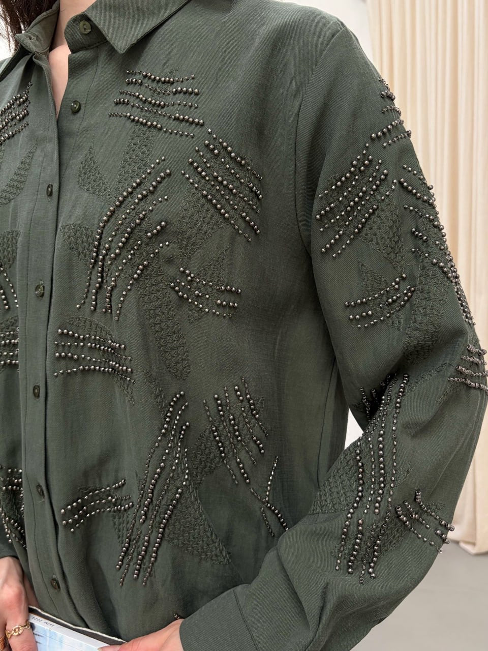 Artisan Beaded Utility Shirt