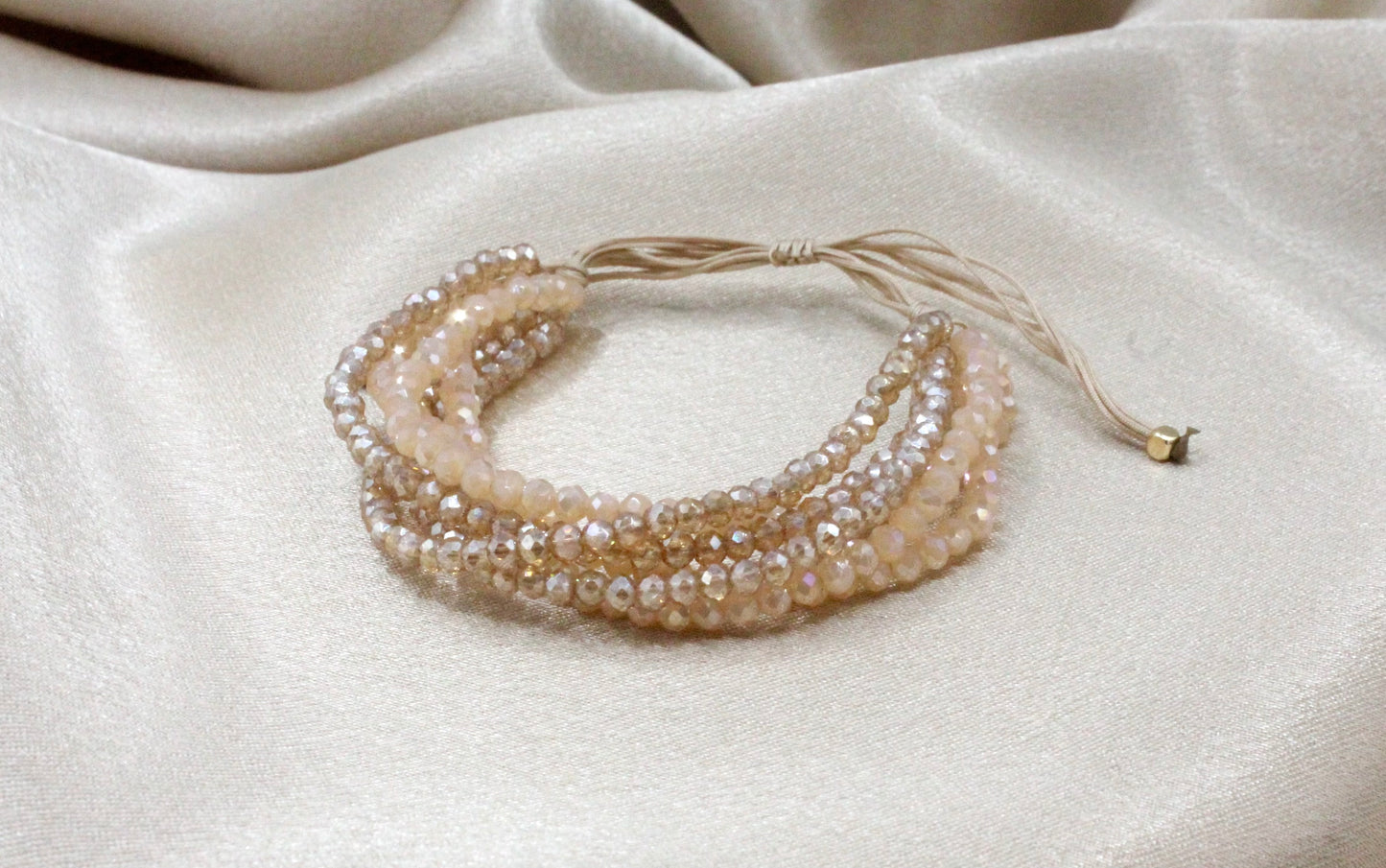 Multi-Layered Shiny Beaded Bracelet – Stacked Statement Look
