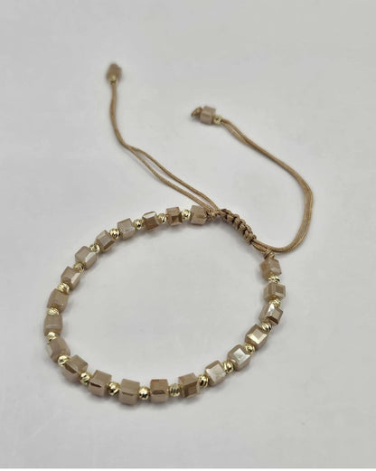 Faz Adjustable Beaded Bracelet with Pull String – Multiple Colours Available