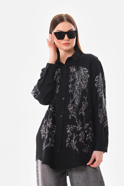 Embroidered Sequin Shirt