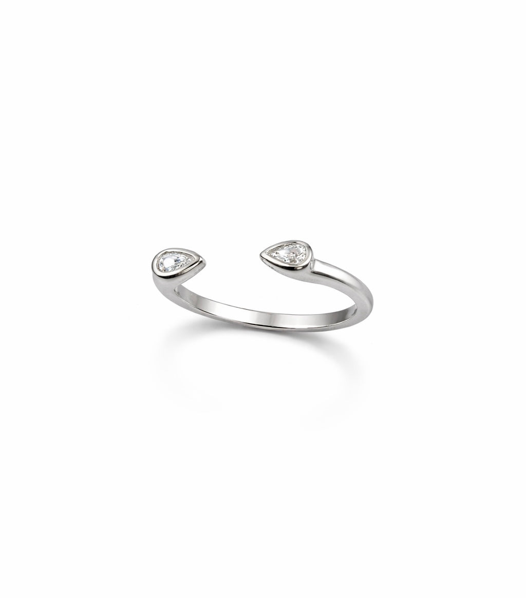 "Toi et Moi" Pear Drop Open Ring