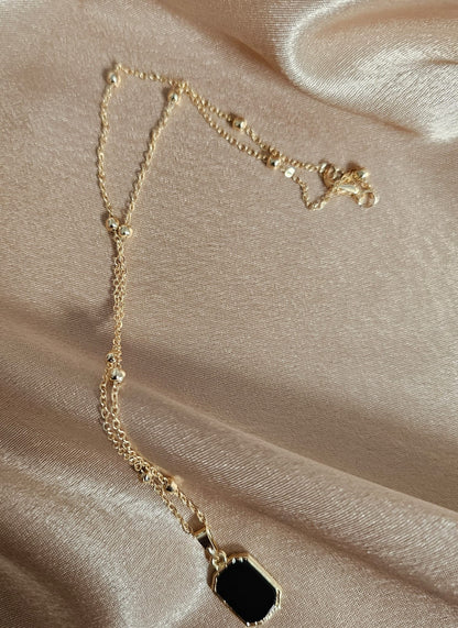 Zen Black Stone Pendant Necklace