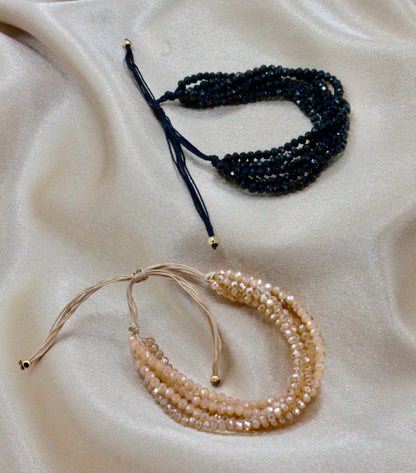 Multi-Layered Shiny Beaded Bracelet – Stacked Statement Look