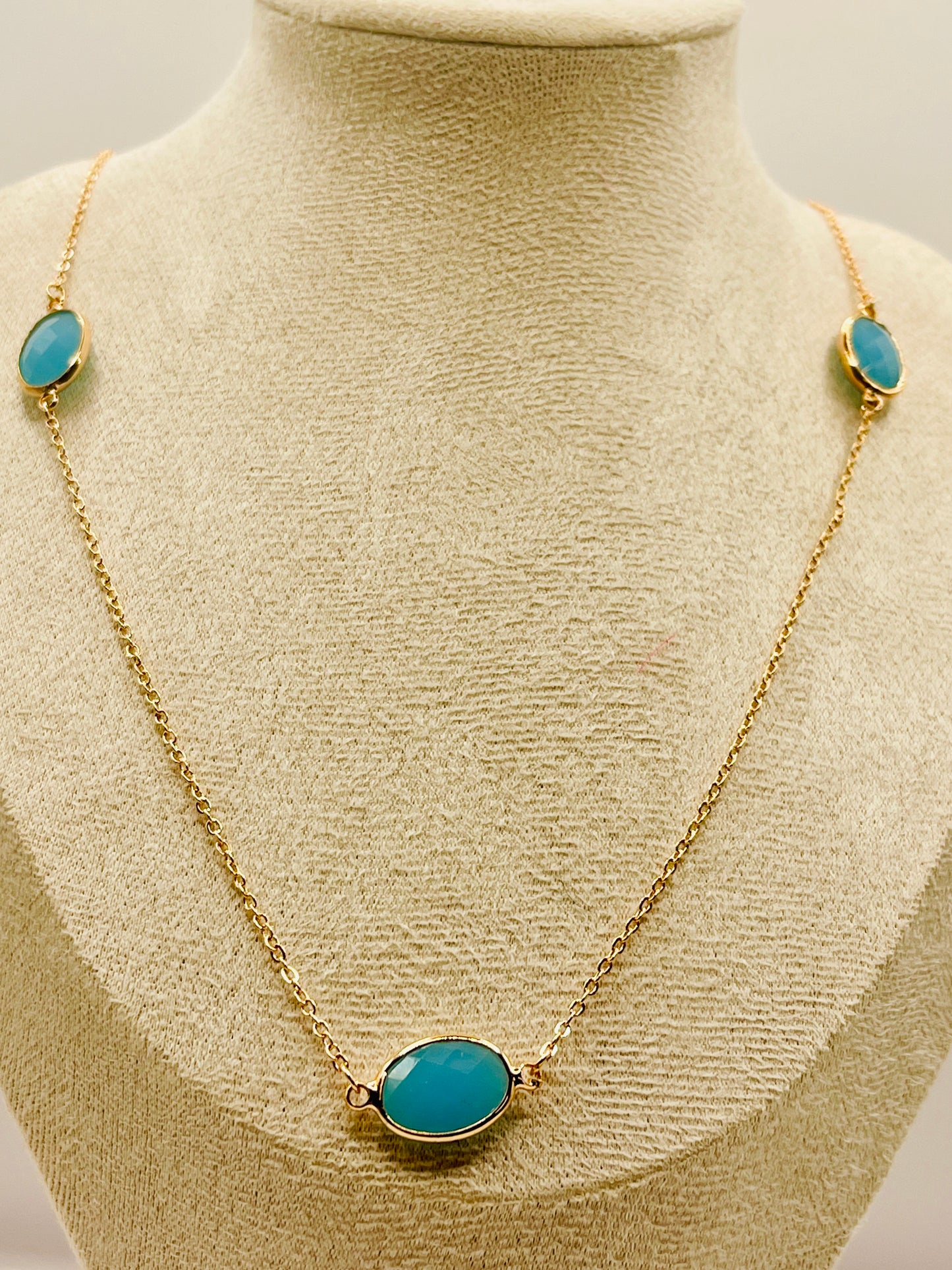 Azure Horizon Station Long  Necklace