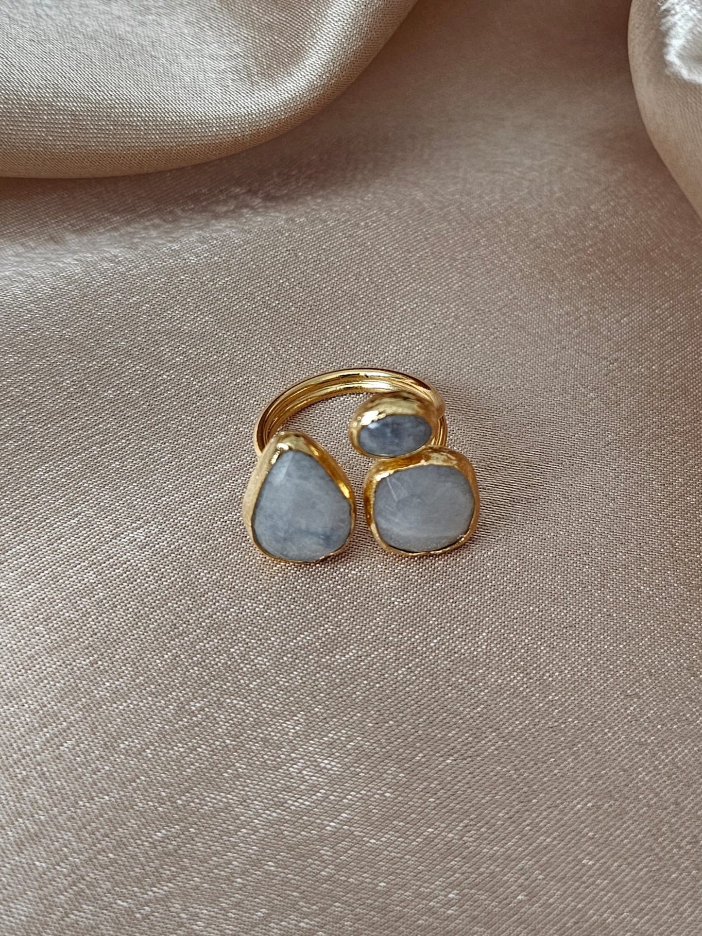 Shyn Mother of Pearl 3 stone Ring