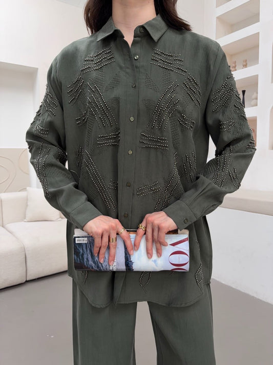 Artisan Beaded Utility Shirt