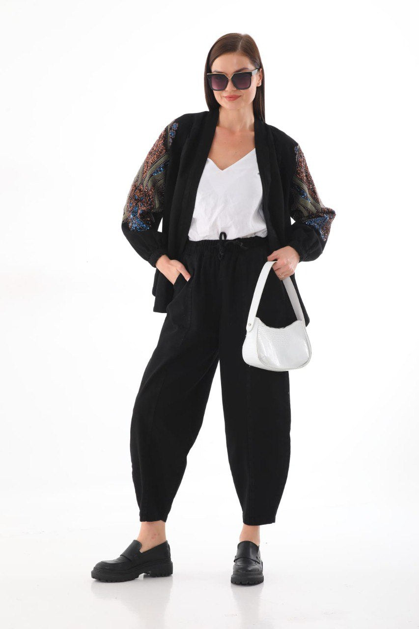 Black/Denim Kimono
