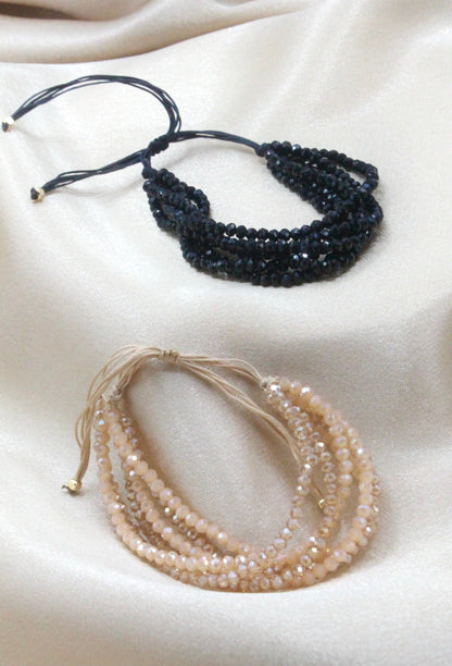 Multi-Layered Shiny Beaded Bracelet – Stacked Statement Look