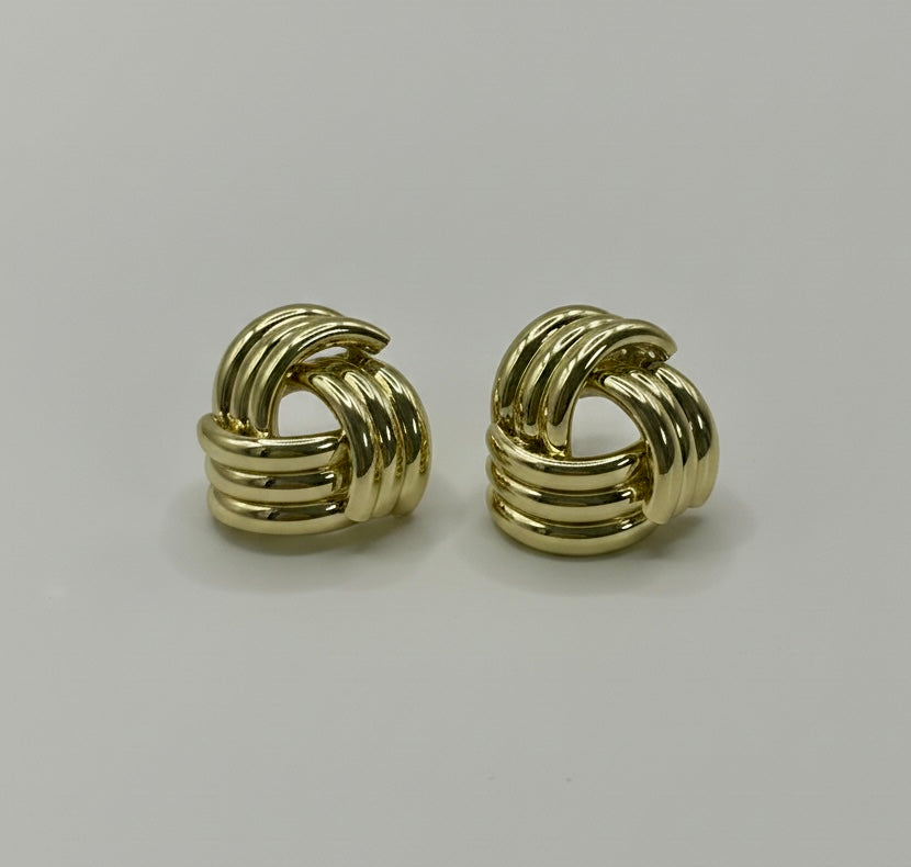 Triple Layer Love Knot Stud Earrings