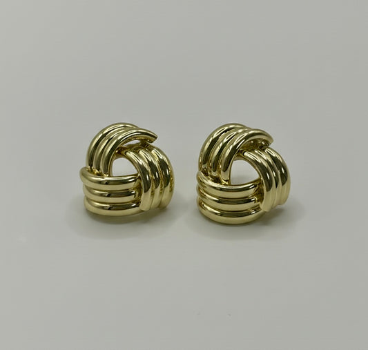 Triple Layer Love Knot Stud Earrings