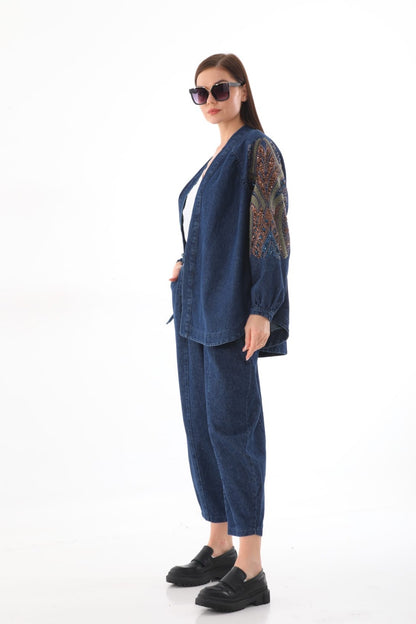 Embroidered Artisan Kimono Jacket – Embellished Handcrafted Detail