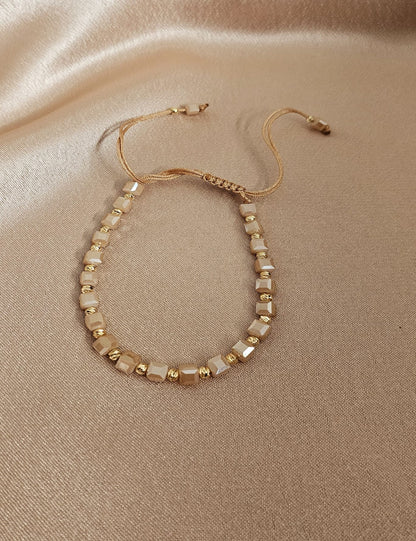 Faz Adjustable Beaded Bracelet with Pull String – Multiple Colours Available