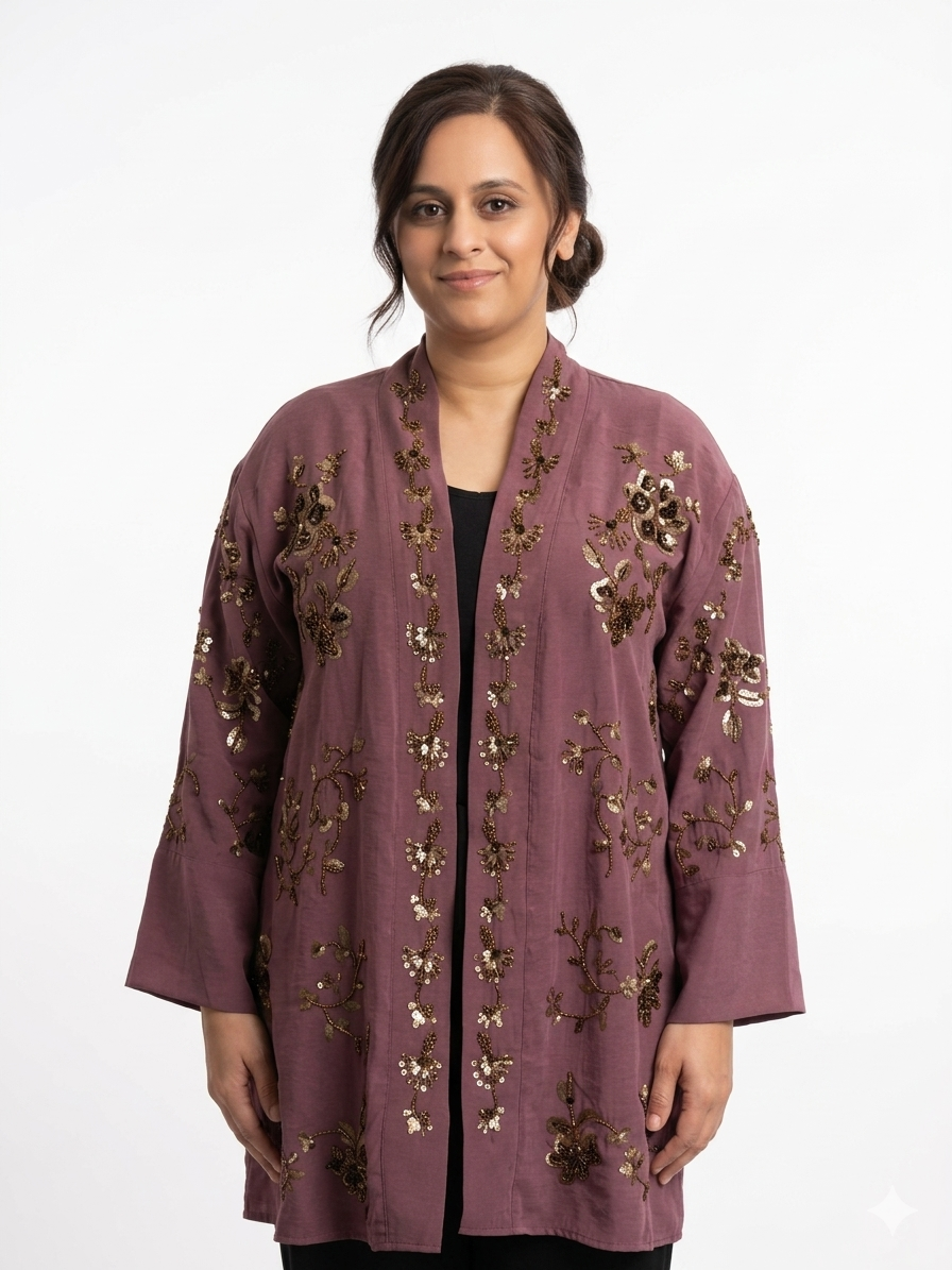 Glimmer & Grace Embroidered Kimono