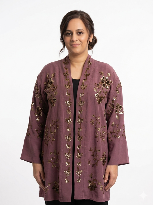 Glimmer & Grace Embroidered Kimono