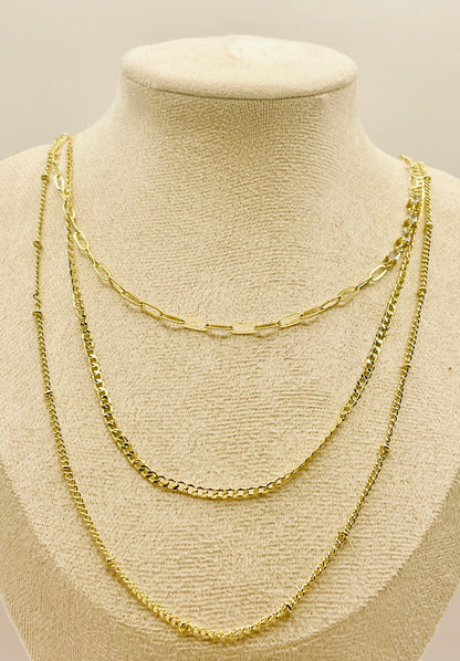 Gold Plated Layered Statement Necklace