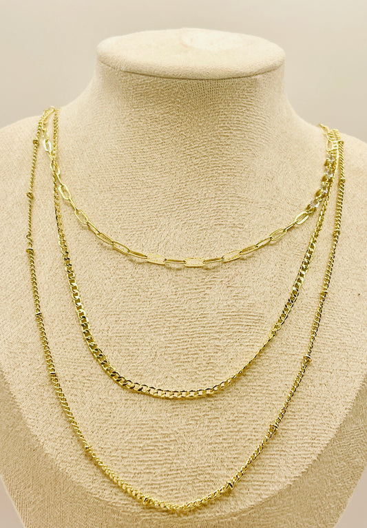 Gold Plated Layered Statement Necklace