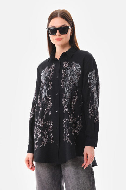Embroidered Sequin Shirt