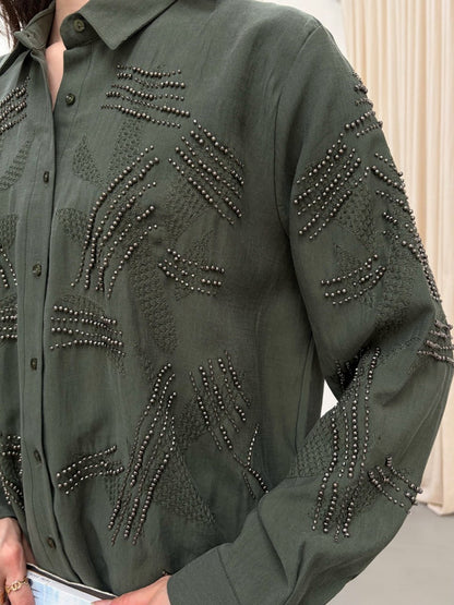 Artisan Beaded Utility Shirt