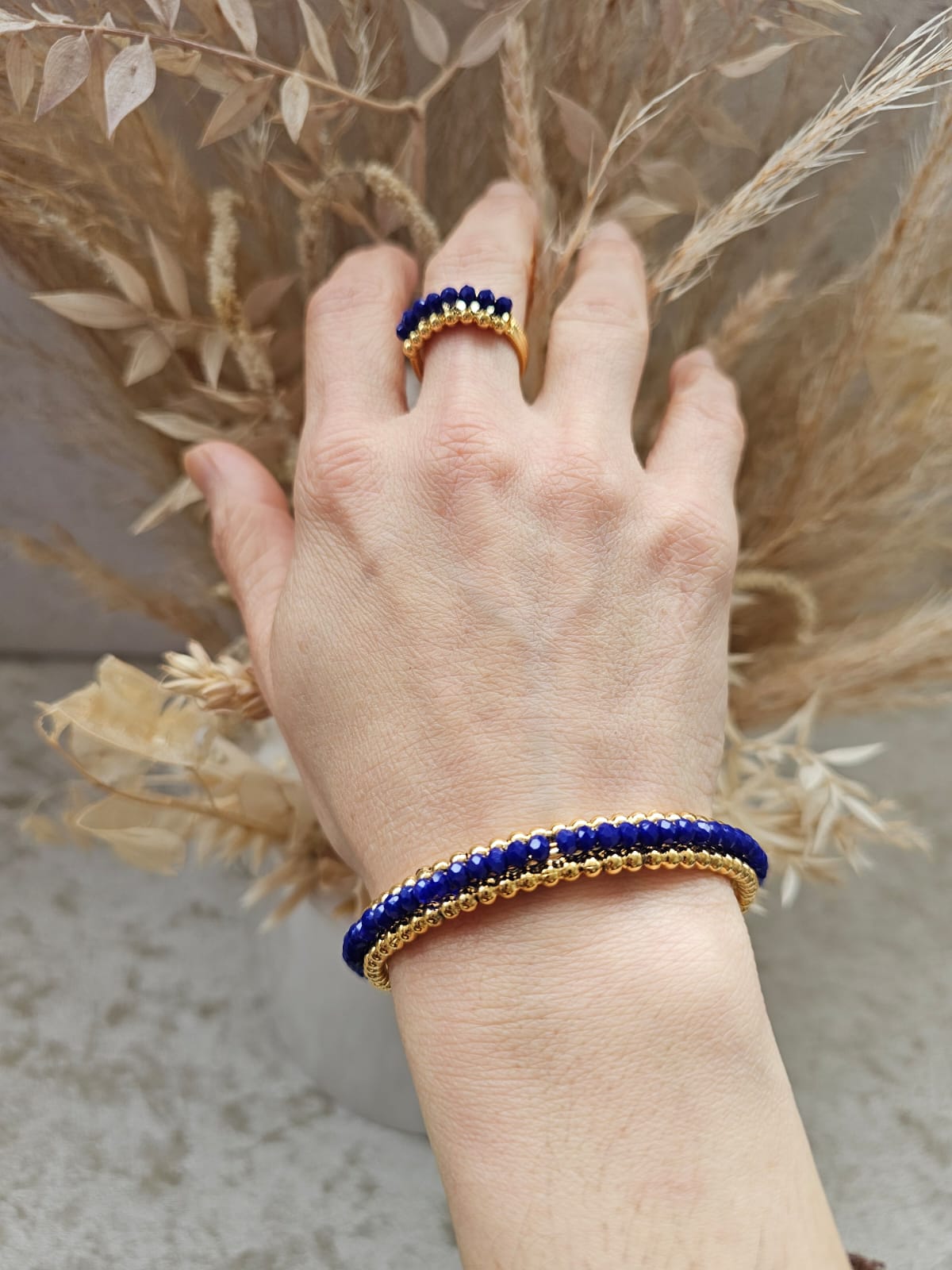 Faz Bead Bangle & Ring Set