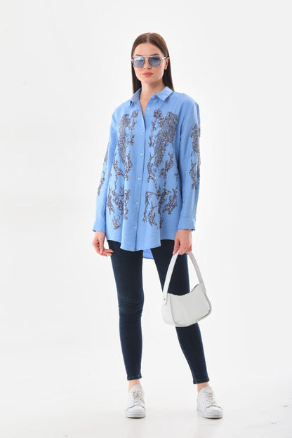 Embroidered Sequin Shirt