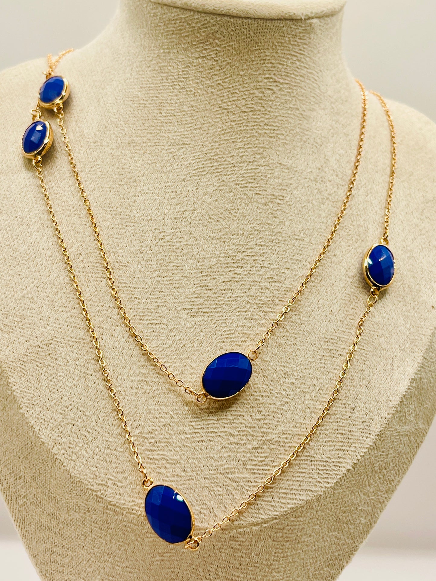 Sapphire Dreams Station Long Necklace
