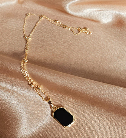 Zen Black Stone Pendant Necklace