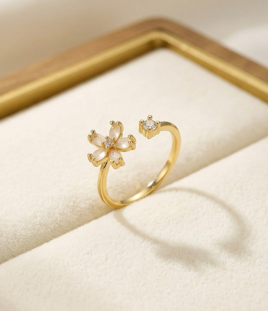 "Meadow’s Grace" Open Flower Ring