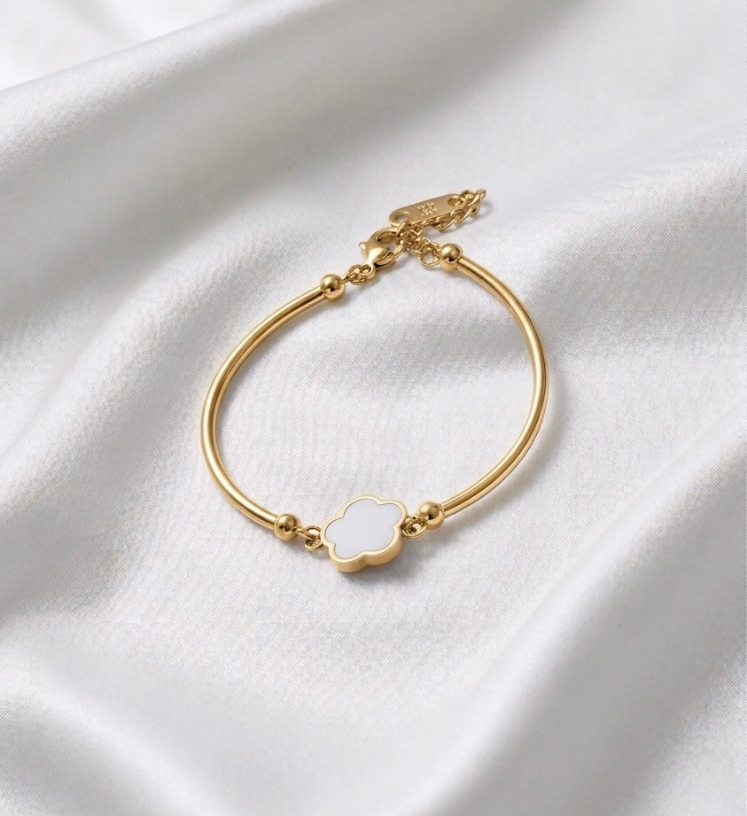 Four-Leaf Clover Bangle Bracelet