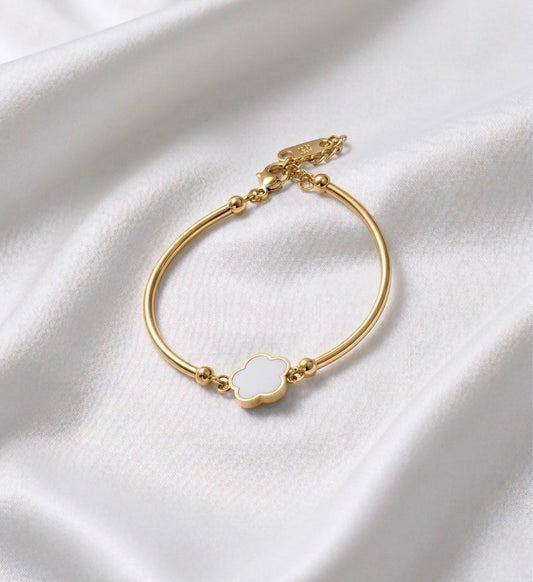 Four-Leaf Clover Bangle Bracelet