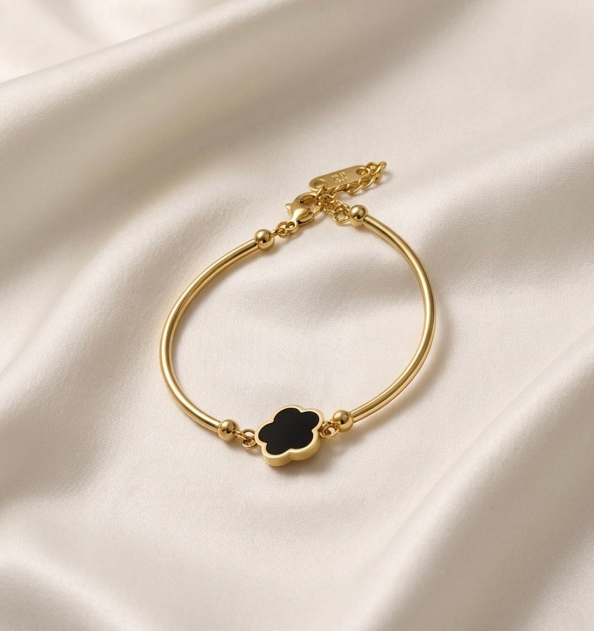 Four-Leaf Clover Bangle Bracelet
