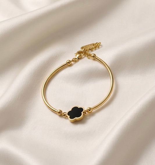 Four-Leaf Clover Bangle Bracelet
