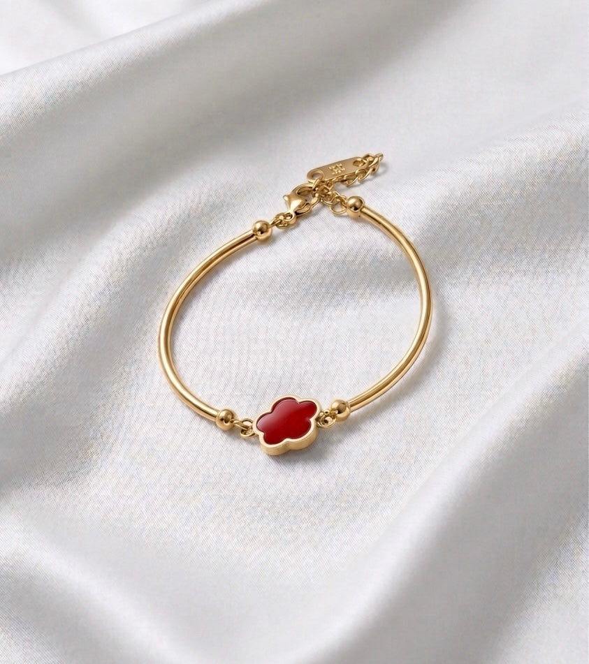 Four-Leaf Clover Bangle Bracelet