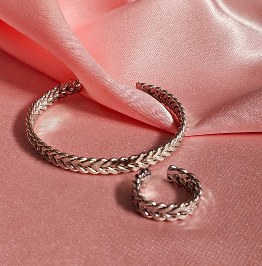Zen Silver Bangle & Ring Set