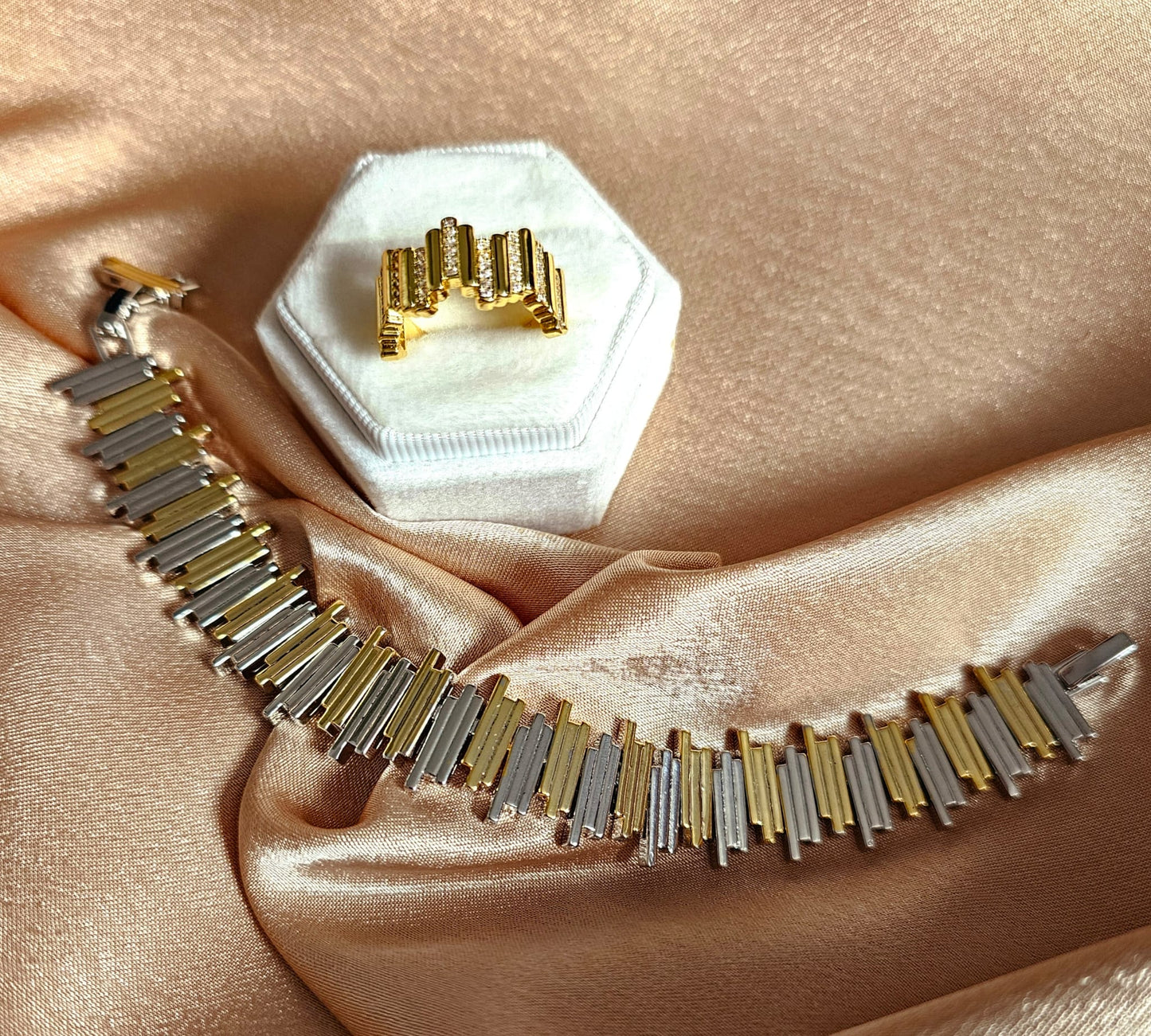 Zafush Silver & Gold Bracelet